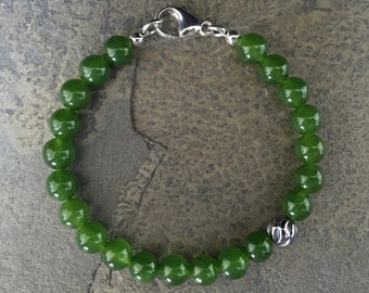 Jade Wave kralen armband voor mannen, kralen armband, groene Jade kralen armband, cadeau voor hem, heren sieraden, groene kralen armband, cadeau voor papa