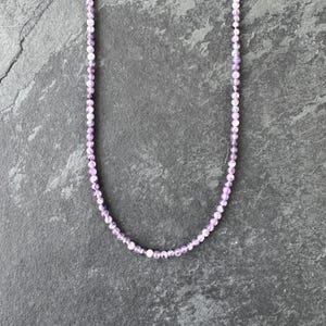 4mm Amethyst Bead Necklace, Men&#39;s Necklace, Men&#39;s Bead Necklace, Amethyst Necklace, Purple Beaded Necklace, Amethyst Gemstone, Gifts for men