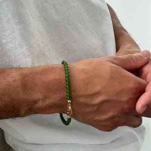 Jade Bracelet, Mens bracelet, Mens Jewelry, Bead Natural Stone Bracelet, Bracelets for Men, 4mm Jade Bracelet, Gift for Men, Mens Gift Ideas