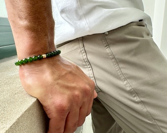 Jade Bracelet, Mens Bracelet, Mens Jewelry, 6mm Bead Natural Stone Bracelet, Beaded Bracelets for Men, Gift for Men, Mens Gift Ideas