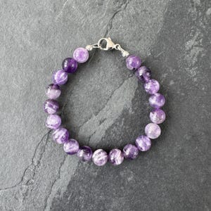 Amethyst Beaded Bracelet, 8mm Amethyst Bead Bracelet, Mens Amethyst Beaded Bracelet, Men&#39;s Beaded Bracelet, Men&#39;s Jewelry, Mens Bracelet