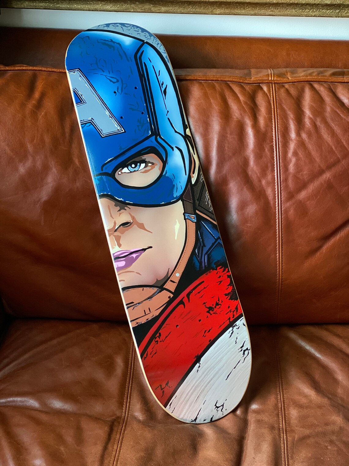 Avengers Hand Painted Skateboard Wall Art Iron Man Captain Etsy