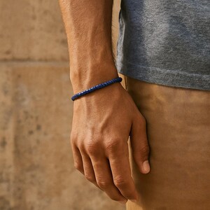 Grade A Lapis Lazuli Beaded Bracelet, Lapis Bead Bracelet, Heishi Blue Lapis, Men&#39;s Beaded Bracelet, Men&#39;s Jewelry, Mens Bracelet