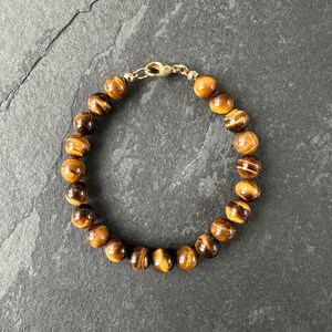 Tigers Eye Bead Bracelet, Mens bracelet, Mens Jewelry, Bead Natural Stone Bracelet, Bracelets for Men, Gift for Men, Mens Gift Ideas, 8mm