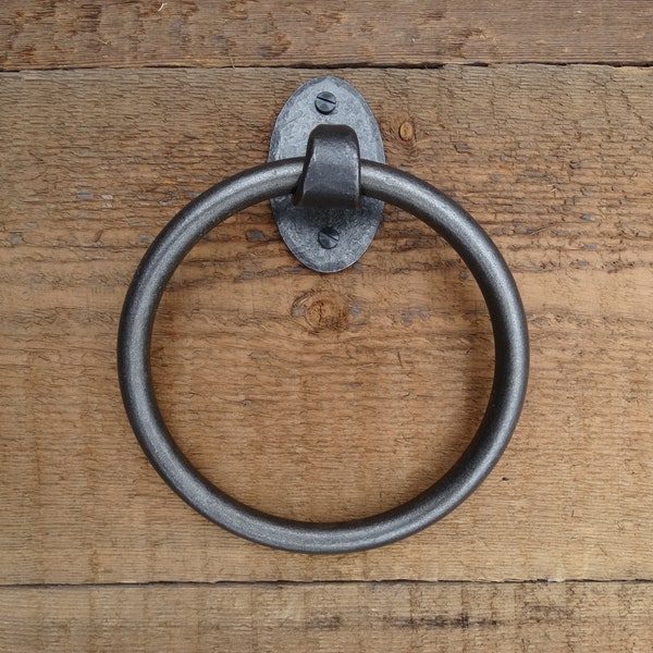 Hammered Iron - towel ring