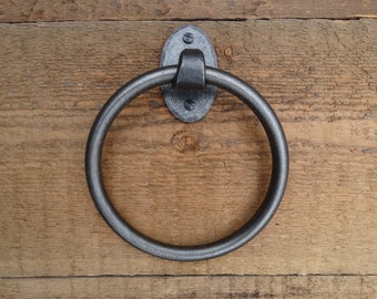 Hammered Iron - towel ring
