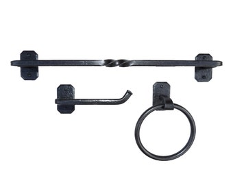Iron Bathroom Accessories Traditional Set of 3 Hardware