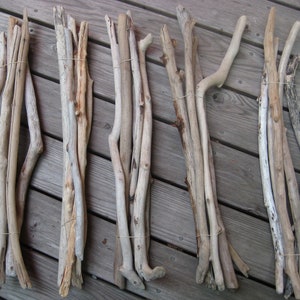 Driftwood-Bundles of 5 Drift Wood Pieces-Mobiles-10&quot; to 29&quot; Wood Rods-Wall Hangings-Beach Wedding Decor-Craft Supplies