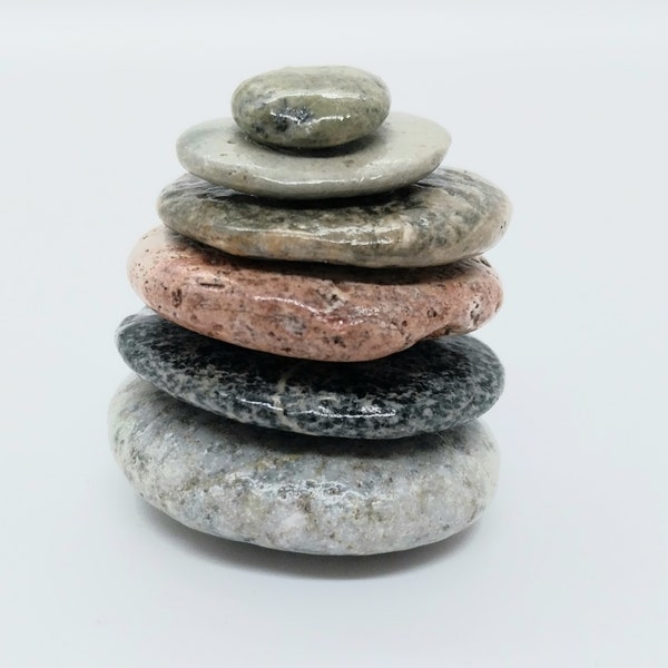 Tiny Cairn, Fairy Rock Sculpture, Tiny Stones, Beach Stones, Zen Inspired, Desk Decor, Beach Decor (#T21)
