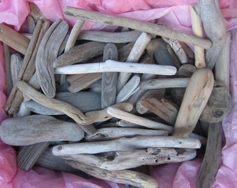 24 Mixed Driftwood Pieces, 5" to 8" Drift Wood, Craft Supplies, Mixed Shapes