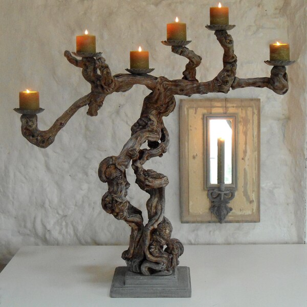 Ancient French Grapevine candelabra.