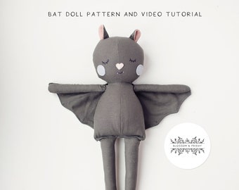 Bat Doll Sewing Pattern & Video Tutorial