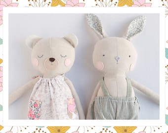 Bunny & Teddy Digital Sewing Pattern plus Video Tutorial