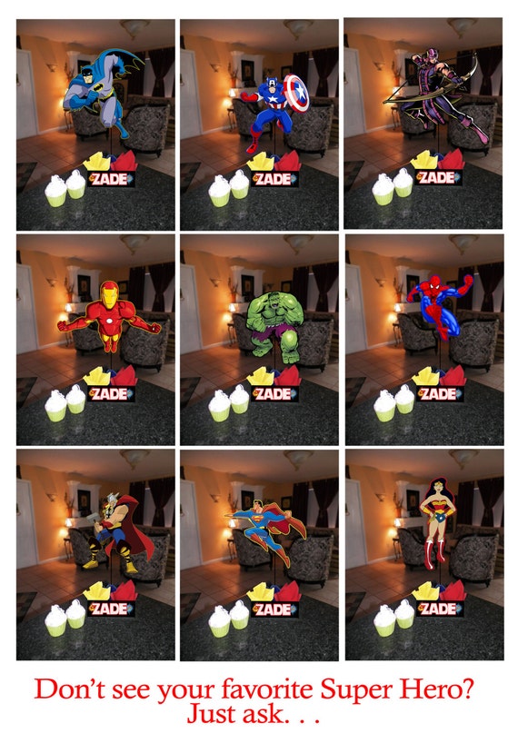 Diy 12 Small Superhero Birthday Party Centerpieces With Etsy