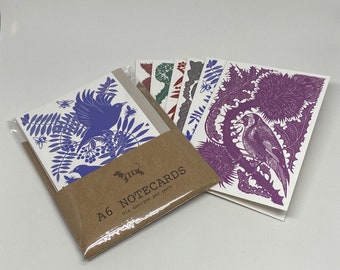 Pack of 6 A6 sized Woodland note cards