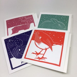 Paquet de 4 cartes de Noël Woodland