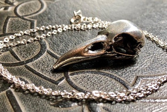 Realistic Crow Cast Metal Bird Skull Heavy Metal Crow Skull