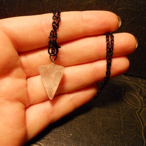 Clear Quartz Point Divination Dowsing Pendulum Black Necklace Fortune Teller image 4