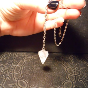 Clear Quartz Point Divination Dowsing Pendulum Necklace Fortune Teller