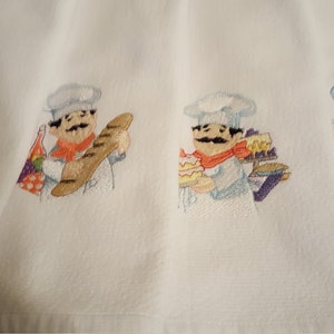 Italian chef embroidered hand towels