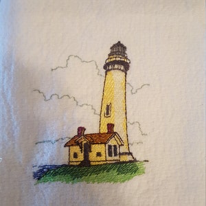 Lighthouse Embroidered  hand towel
