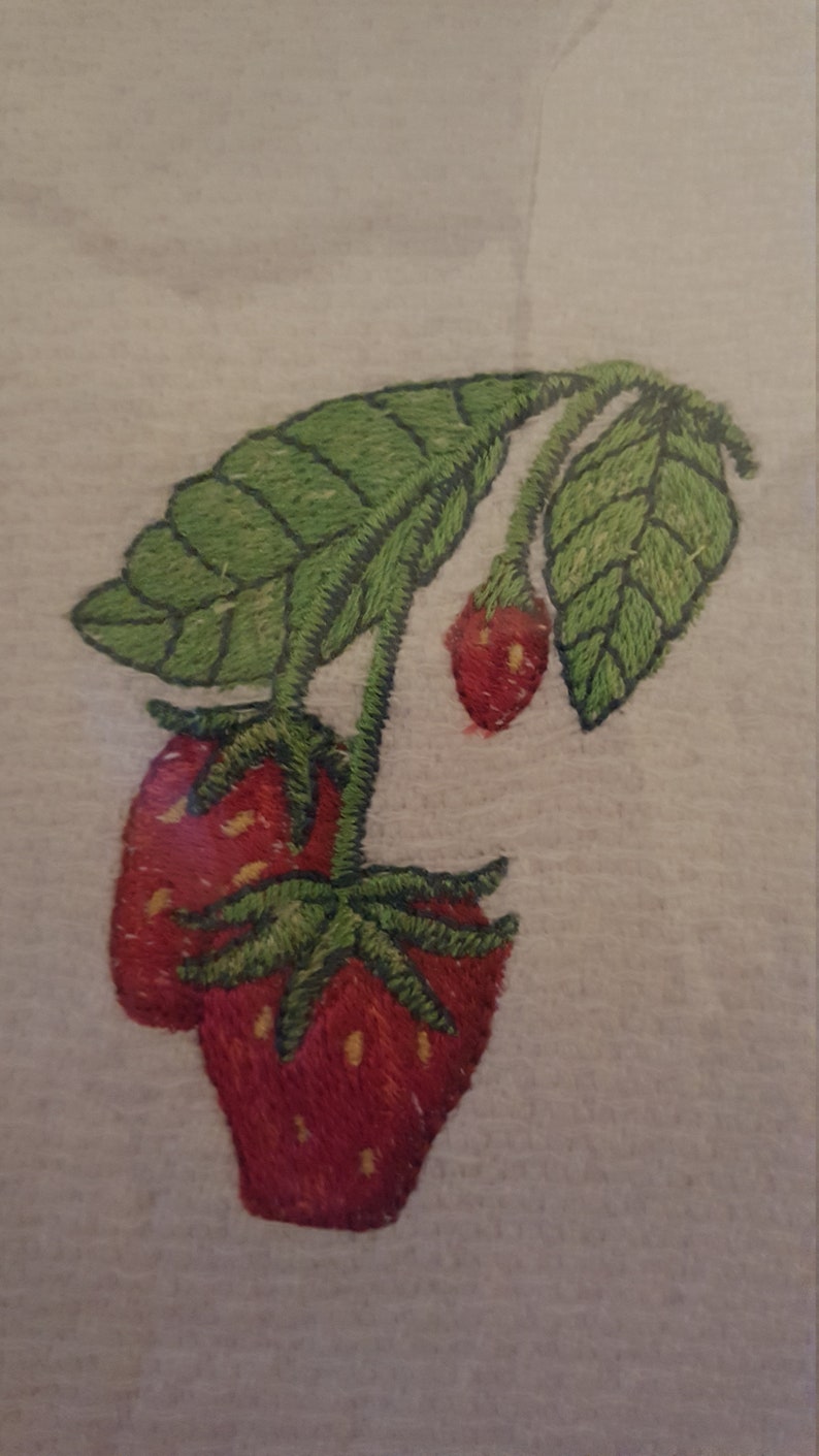 Strawberry Embroidered Hand Towels Etsy