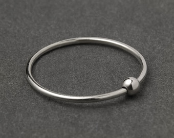 Feiner Ring "Silberperle" • 925 Silber • 1 mm Breite • Drehring/Spielring • handgefertigt