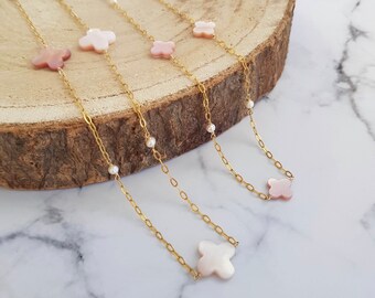 Made to order - Sakura Necklace, Mom and daughter necklace, Matching necklace, Station necklace, Daughter Gift, Layered necklace