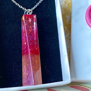 Pink glitter ombré resin charm