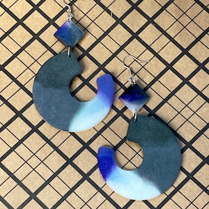 Resin earrings - asexual