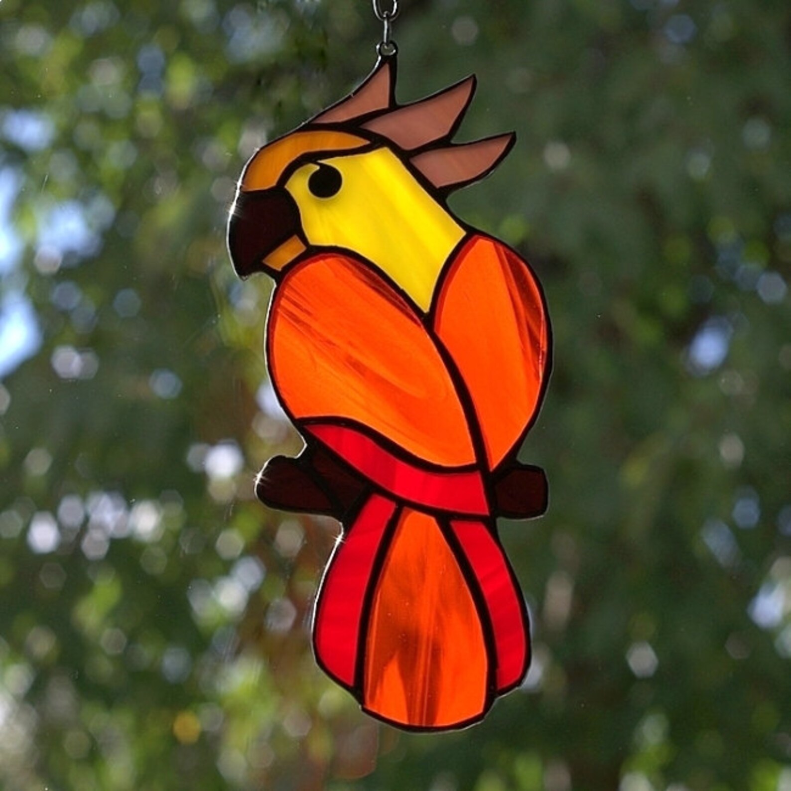 Stained Glass Parrot Tiffany Glass Bird. A Stained Glass Etsy