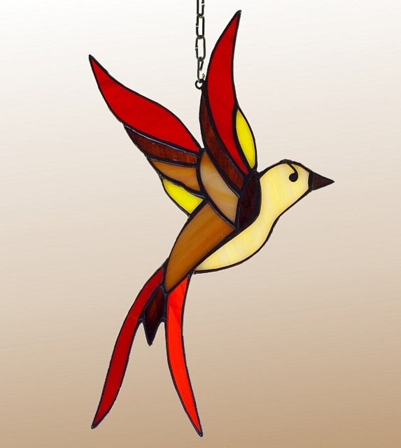 Vetro colorato uccello tiffany di vetro dell'uccello. Etsy