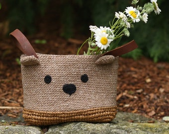 Bear basket bike scooter crochet pattern