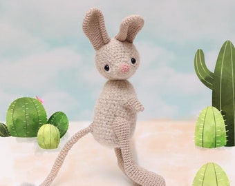Jerboa crochet pattern PDF endangered animal cute play