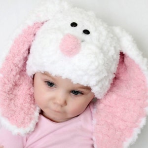 Easter PDF crochet pattern EASTER hat with floppy ears,easter bunny image 4