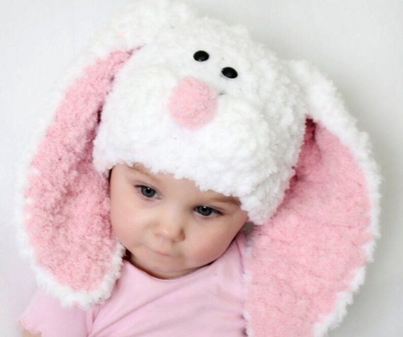 Easter PDF crochet pattern EASTER hat with floppy ears,easter bunny image 4