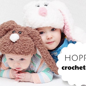 Easter PDF crochet pattern EASTER hat with floppy ears,easter bunny image 3