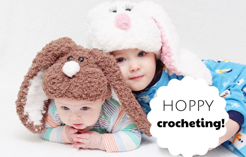 Easter PDF crochet pattern EASTER hat with floppy ears,easter bunny image 3