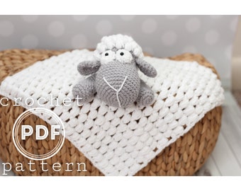 Patrón de crochet de manta de seguridad de cordero de Pascua lovey- Sleepy the Lambie