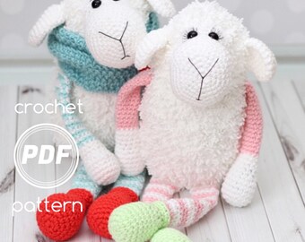 Easter Cloud the Lamb and Cloudy the Sheep PDF Crochet pattern