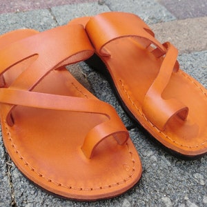 Sandales Bibliques Jésus Pour Hommes En Cuir Véritable - Faites Main En Israël - Toutes Tailles - Semelle Orthopédique