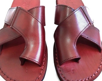 Brown Greek style Sandals, Handmade Leather Spartan Sandals for Men, Summer Beach Summer Sandals, Jesus Roman Summer Men&#39;s Sandals BROOKLYN