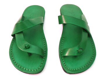 green flip flops womens