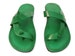 Green Leather Open Toe Sandals for Ladies, Women's Greek Style Flip Flops Summer Beach Sandals, Everyday Shoes for Comfort Walking, ODELYA 