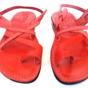 Ladies Pink Leather Summer Sandals, TEL AVIV image 3