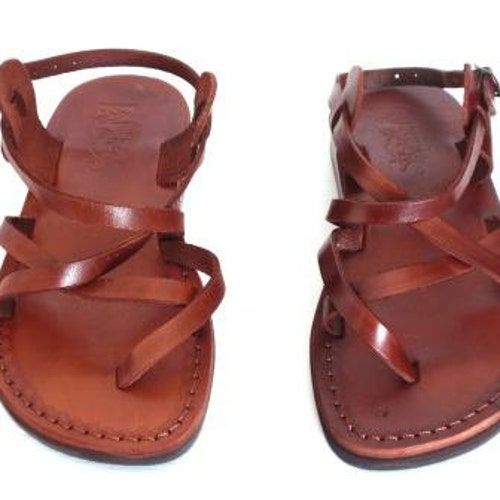 Brown Genuine Leather Sandals for Women Ladies' Everyday - Etsy