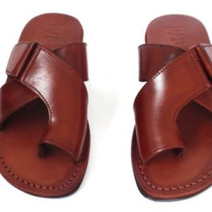 Brown Greek style Sandals, Handmade Leather Spartan Sandals for Men, Summer Beach Summer Sandals, Jesus Roman Summer Men's Sandals BROOKLYN