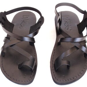 Brown Jesus Classic Leather Flats Sandals for Women and Men, TEL AVIV ...