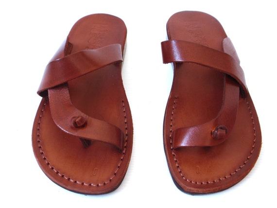 Original Ladies Leather Sandals,Handmade Everyday Womens Shoes,Classic Grecian Summer Flats Slides Flip Flops Spartan Beach Thongs Sandals