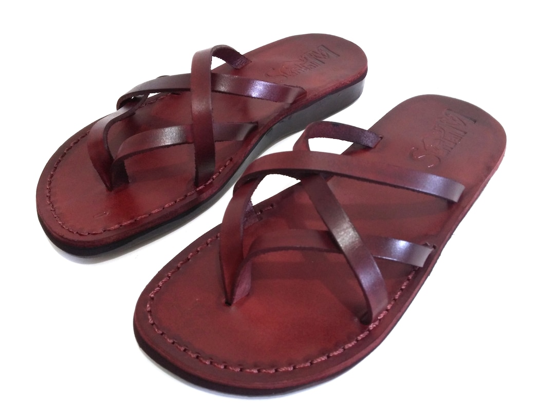 Leather Sandal With Straps for Women, Comfortable Ladies Summer Flip ...